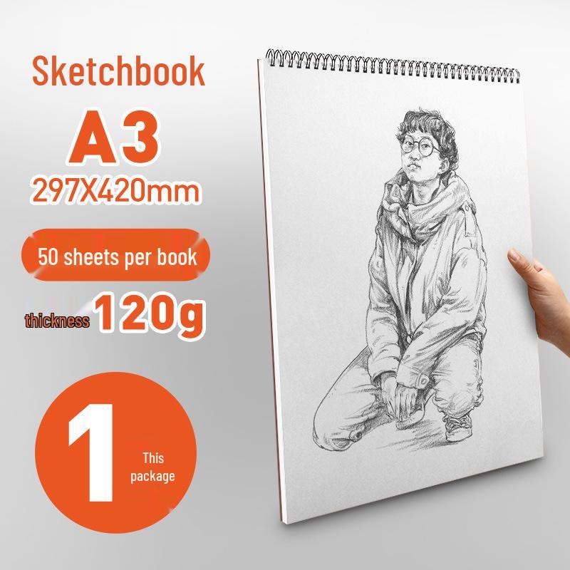 Yuanhao Sketchbook: A4/A5 Coil, 32K/16 Open Art Student Sketchpad, 8K/8 Open for Kindergarten, A3/4K Sizes Available