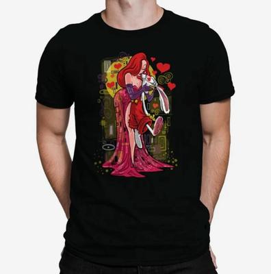 Liebt Holli Würde Jessica Rabbit Shirt Kurzarm Schwarz Unisex S-5XL