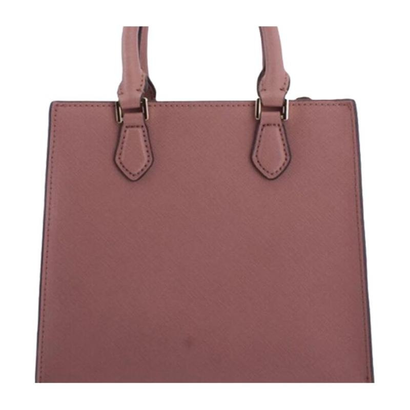 MICHAEL KORS Luggage series Bridgette solid color accordion bag commuter chain leather crossbody bag handbag women's dry rose color