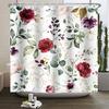 Floral Shower Curtain for Bathroom Vintage Flower Butterfly Waterproof Fabric Boho Bathtub Bathroom Curtain With Hooks 180x240