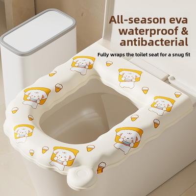 Waterproof All-Season Adhesive Toilet Seat Cover