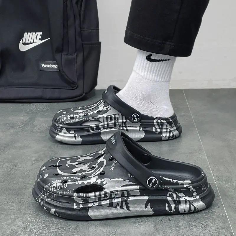 Male Slipper Eva Slides Height Beach Clappers 2024 Casual Men's Shoe Cheap Shoes Korean Style Fashion Elegant Summer Sale Style