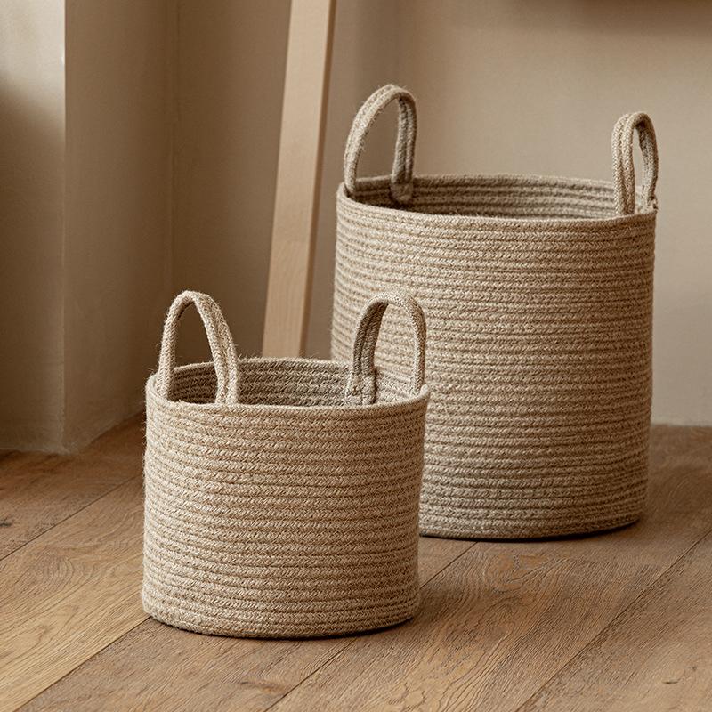 Home Organization And Storage Baby Children Toy Storage Baskets Cotton Rope Woven Laundry Basket Sundries Organizer