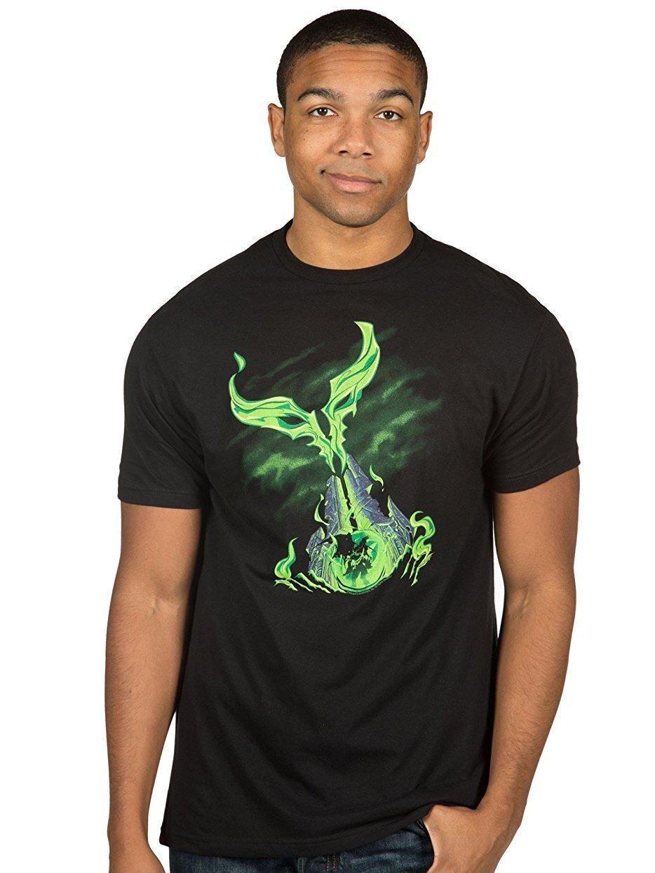 World Of Warcraft Adult New T-Shirt - Legion Smokey Green Obelisk Pic XXL