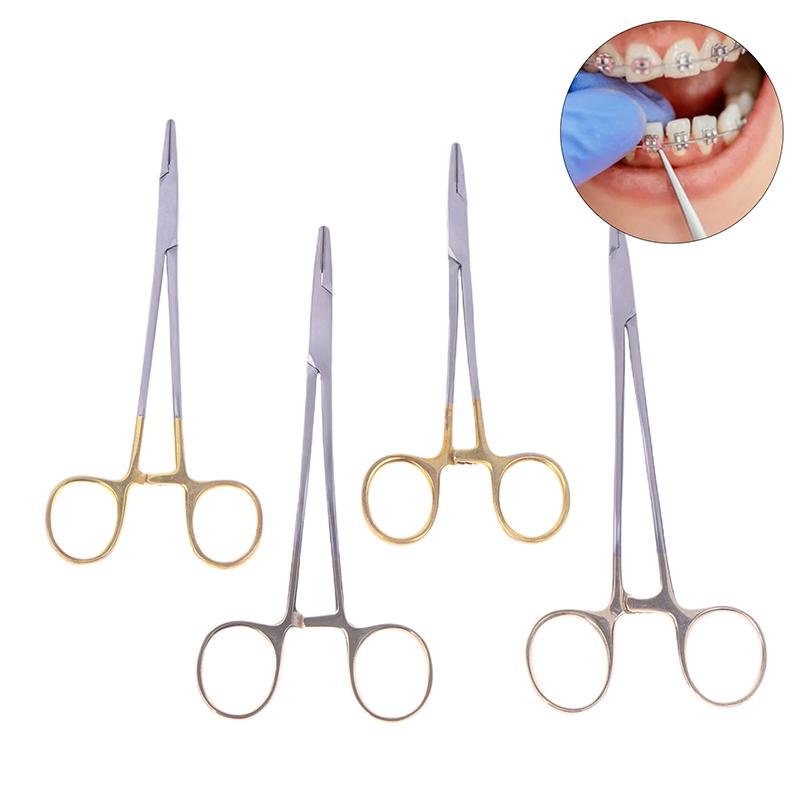 Needle Holder Pliers Mosquito Tweezer Gold Dental Surgical Instrument For Dental Forcep 12.5Cm/14Cm/15Cm/16Cm Oral Instruments