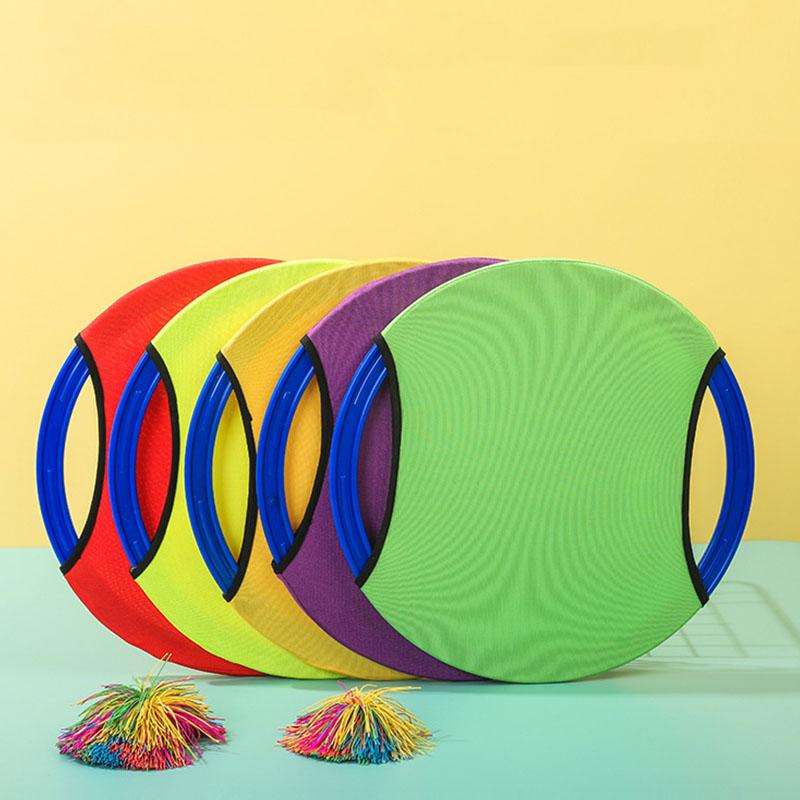 Non-Toxic Bouncing Circle Throwing Training Toys Kids Adult Outdoor Interactive Cooperative Games Elastic Paddle Ball Fun Game