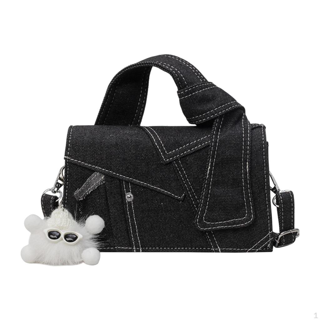 Women Denim Bag ,Patchwork Shoulder for Evening ,Teen Girl Work Ladies Party