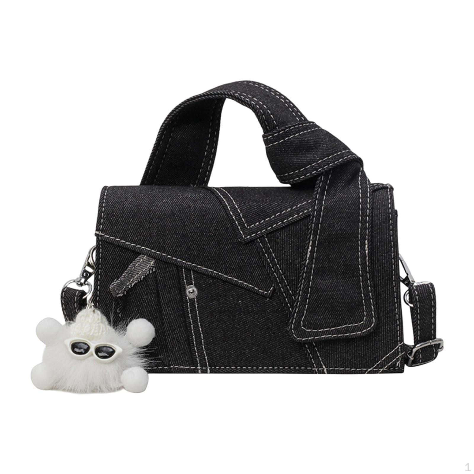 Women Denim Bag Patchwork Shoulder for Evening Teen Girl Work Ladies Party чёрный 1868₽