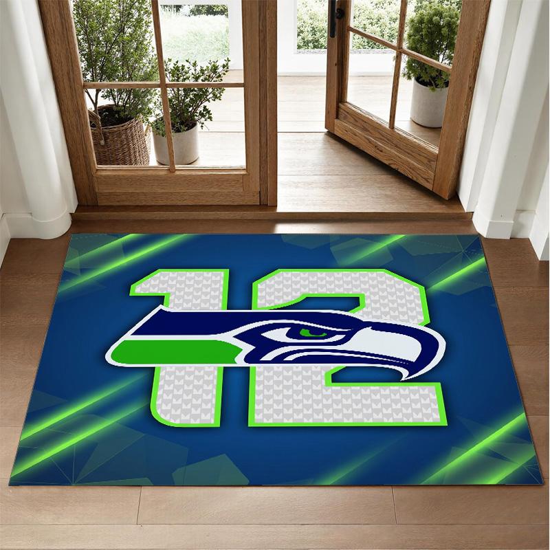 Seattle Seahawks Design Kristall-Samt Teppich Weiche Dekorative Matte für Schlafzimmer Eingang