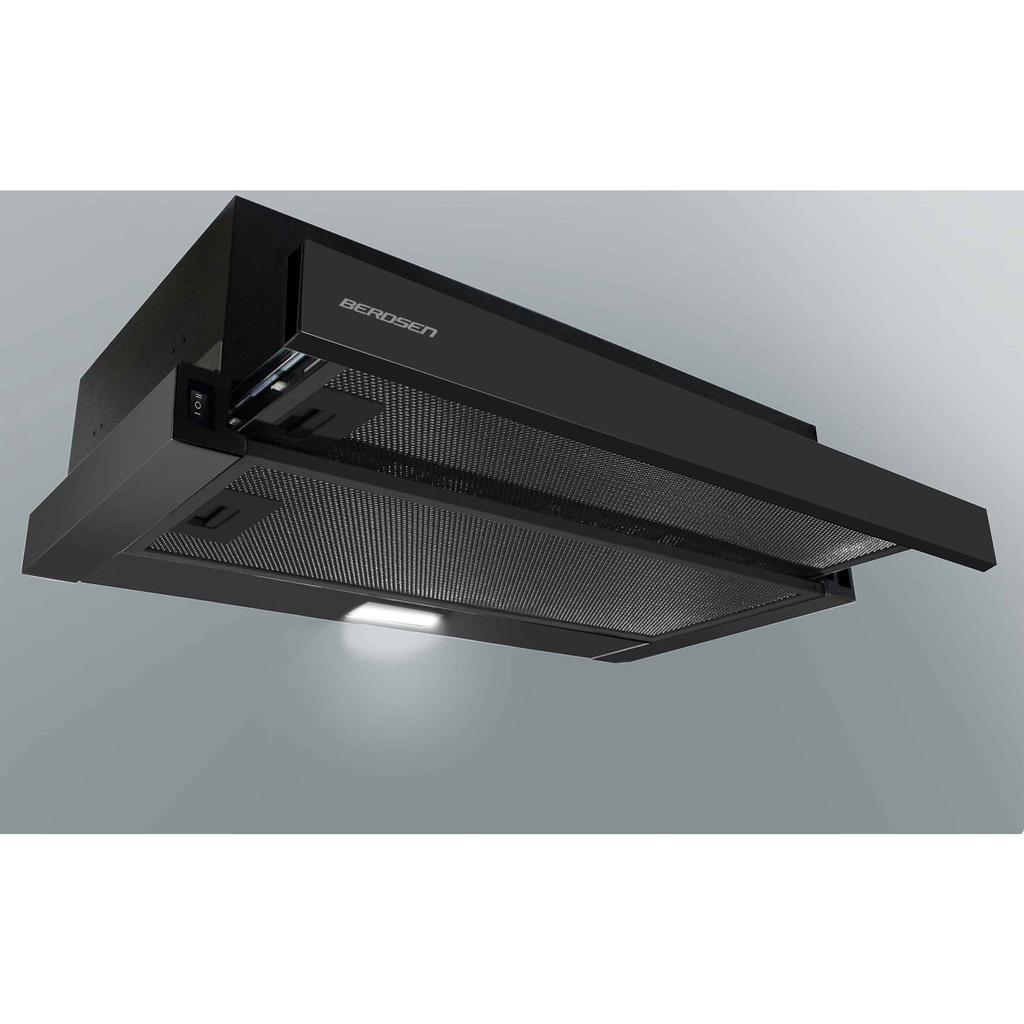 Telescopic Kitchen Hood 50Cm Black Bt-238