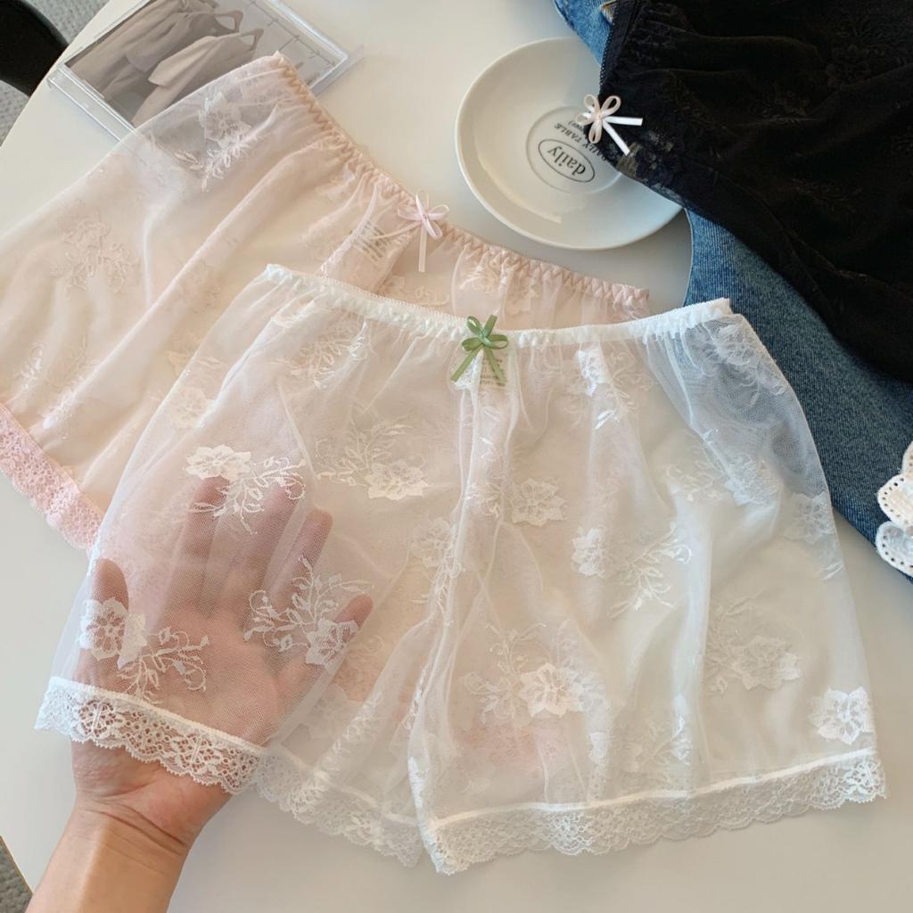 Ladies Summer Fashion New Style Pure Desire Sexy Lace Waist Safety Leggings