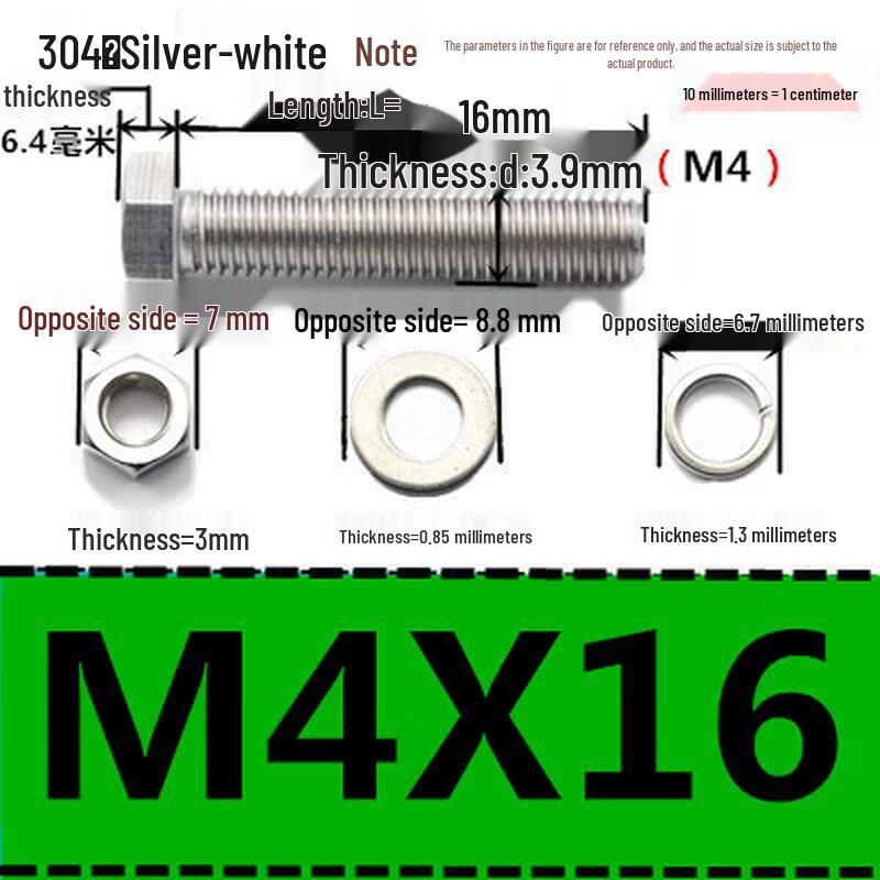 304 Stainless Steel Hex Head Bolt & Nut Assortment