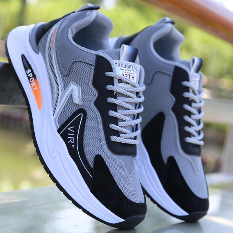 

Мужская обувь, новая осенняя обувь, мужская модная универсальная обувь из сетки, мужская спортивная обувь, нескользящая и износостойкая повседневная обувь с мягкой подошвой 38