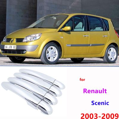 עבור רנו סניק II 2003~2009 2005 2007 מדבקות עיצוב קישוט ABS כרום ידית דלת כיסוי צבע תיקון רכב
