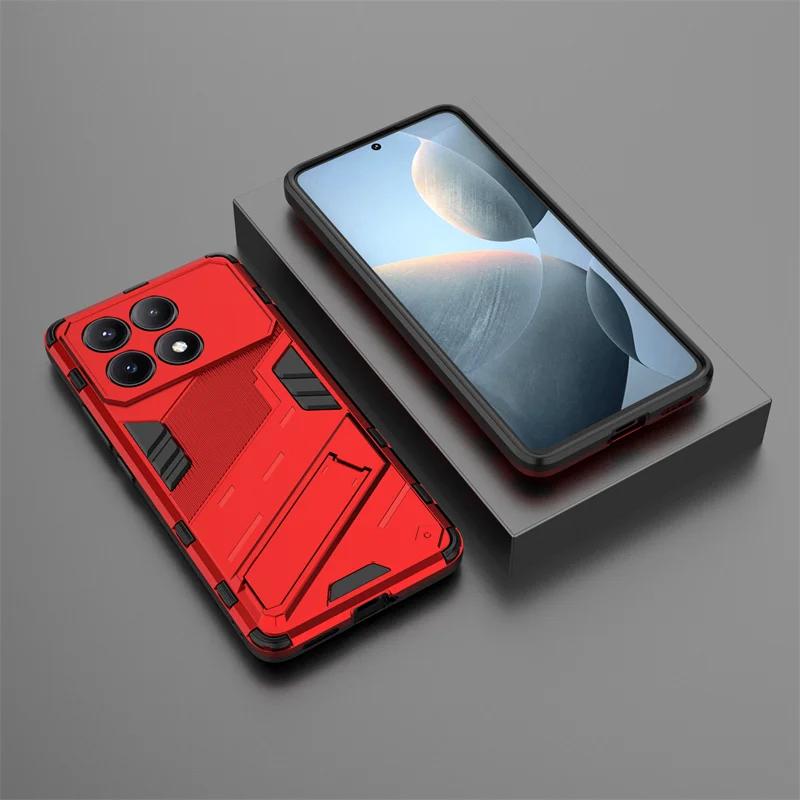 For Xiaomi Poco X6 Pro 5G Case Armor Shockproof Bumper Phone Case For PocoX6 Pro X 6 X6Pro Car Magnetic Stand Holder Back Cover
