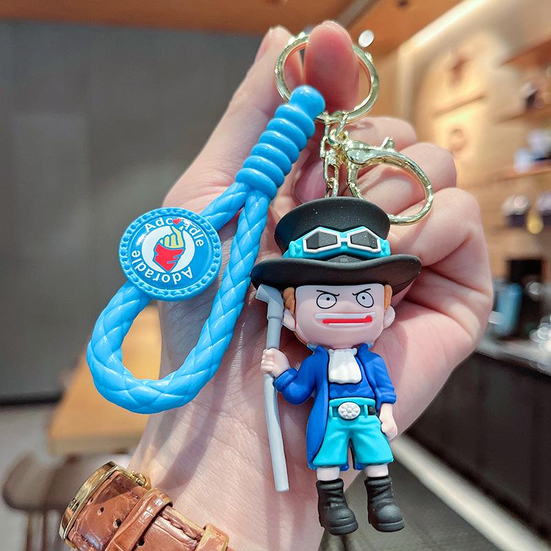 3D Anime Figurine Keychain: Luffy, Chopper & Usopp from One Piece