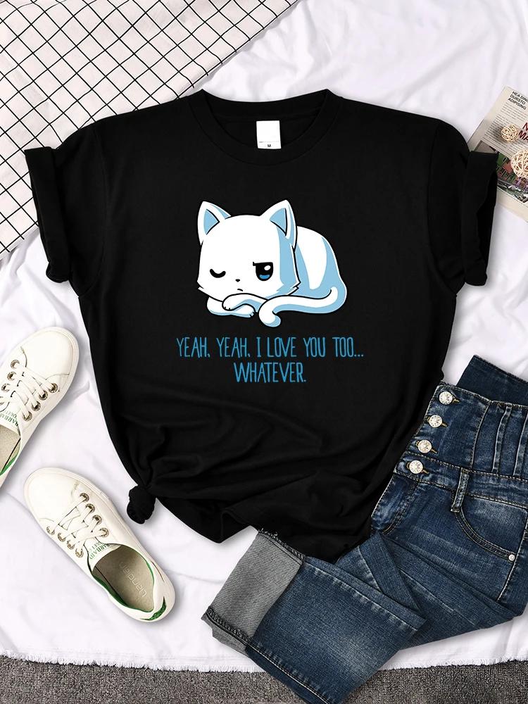 Mona Lisa T Shirts Funny Cat Lovely Cute Printed TShirt for WomenS Crewneck Gothic Women Tshirt Casual Female Tee Shirts