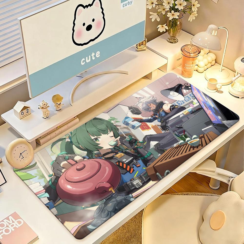 Anime Qingyi Mouse Pad NonSlip Gaming Desk Mat Laptop Keyboard Tray Office Pc Rubber Zenless Zone Zero Gamer Black