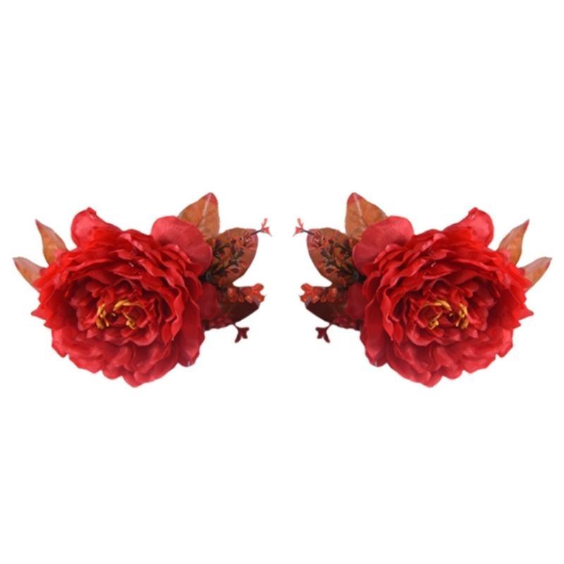 652F Rose Curtain Tieback Clip-on Flower Tie Backs Holder Drape Accessories