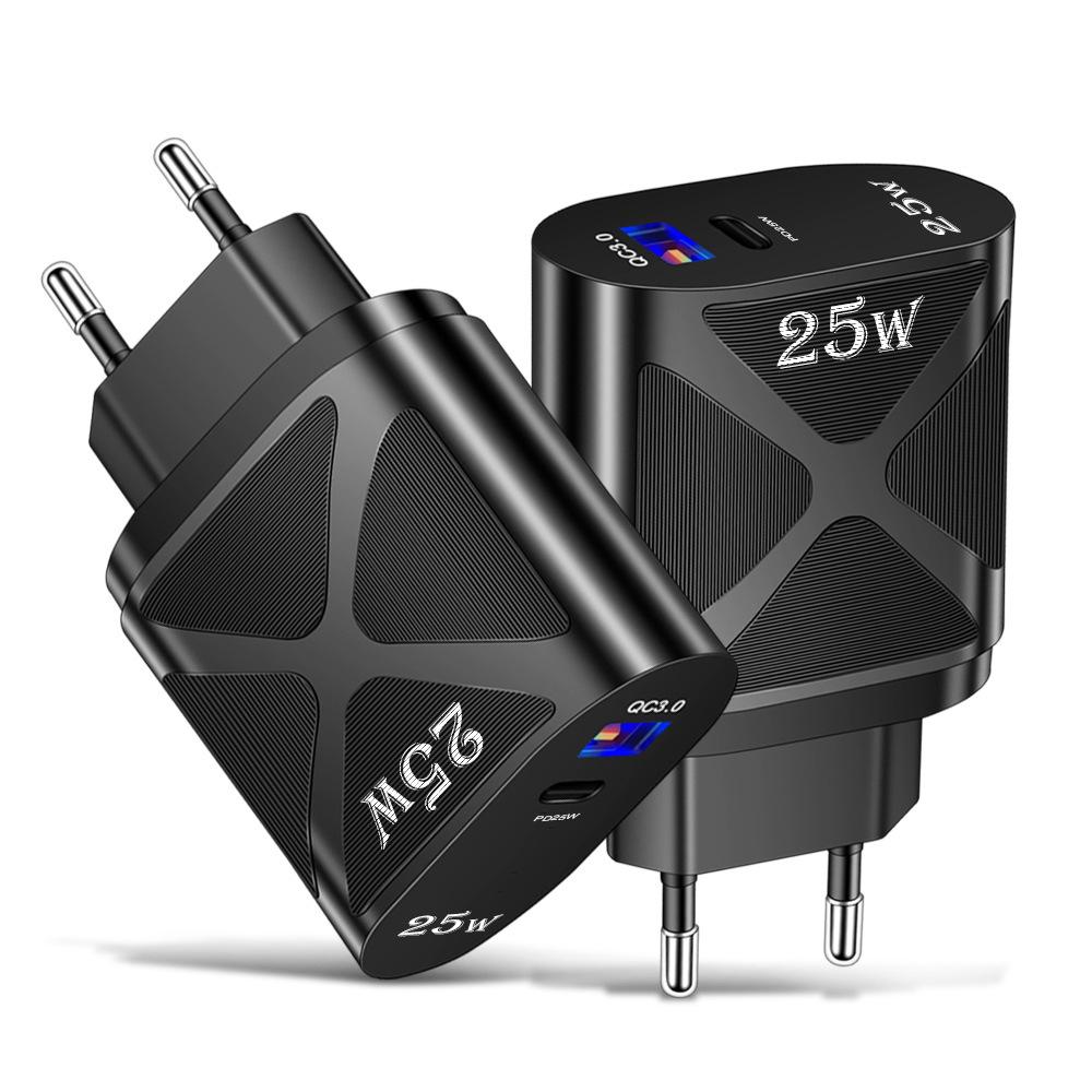 5V/9V/12V USB Travel Charger with US/EU/UK Specs, PD25W & QC3.0 Fast Charging