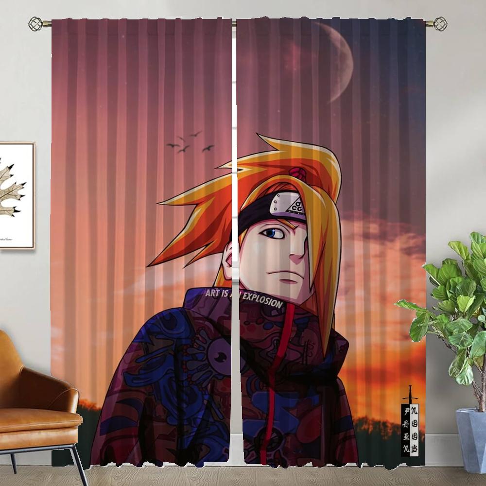 N-Narutos Halloweendekoration Moderna Vardagsrumsgardiner 2 Delar Heminredningsgardiner för Kamerafönstergardiner Persienner