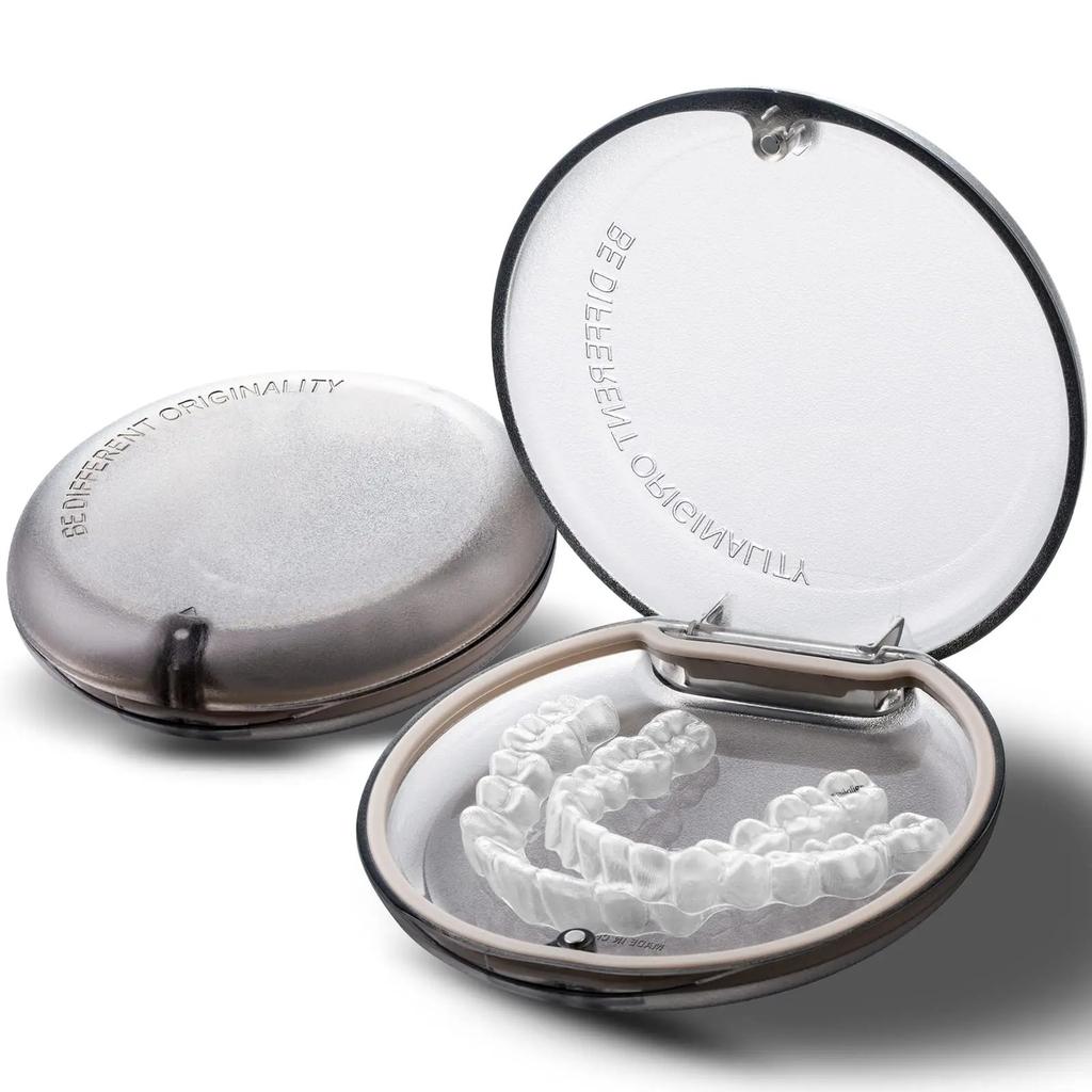 Retainer Case Odorless with Removable Seal Ring Large Teeth Night Guard Case Slim Aligner Case Holder for Teenage Adult