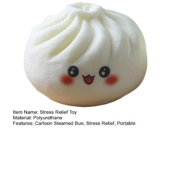 Cartoon Steamed Bun Squeeze Toy Simulated Dumpling Sensory Pinch Fidget Toy Stress Relief Relaxation Decompression Tool