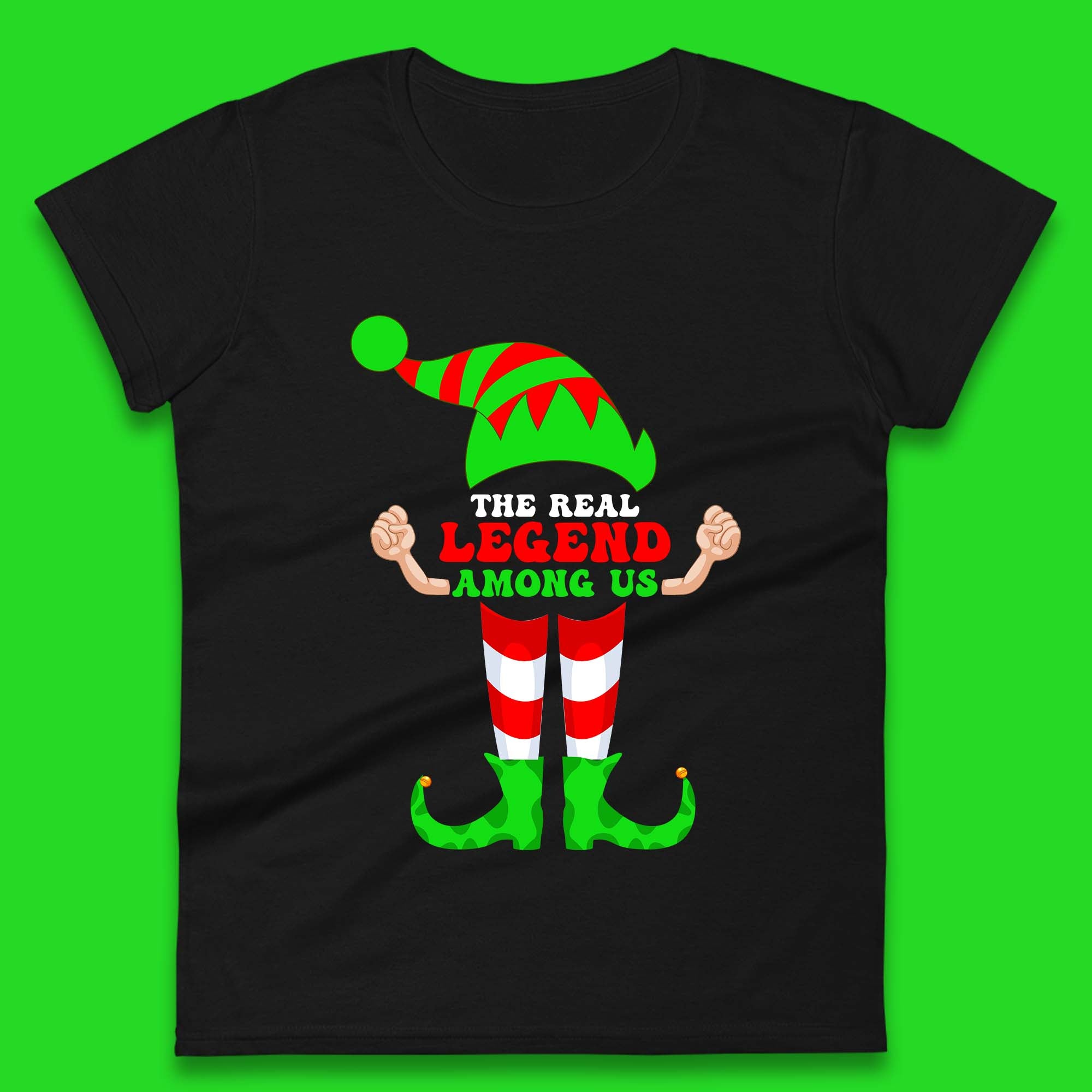 The Real Legend Among Us Elf Costume Christmas Womens T Shirt Mens Tops Tees Unisex M
