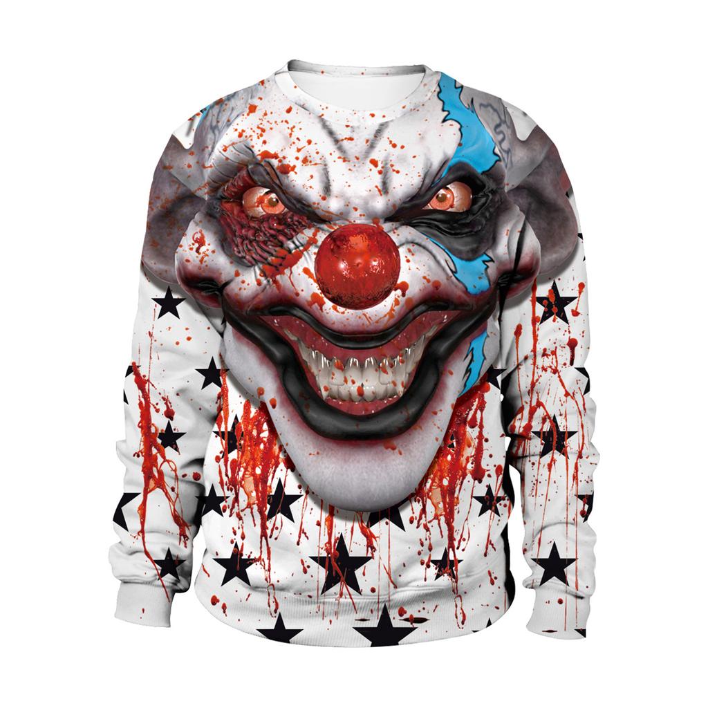 Hot-selling Halloween Series Digital Printing Loose Couple Long-sleeved Crew Neck Sweater