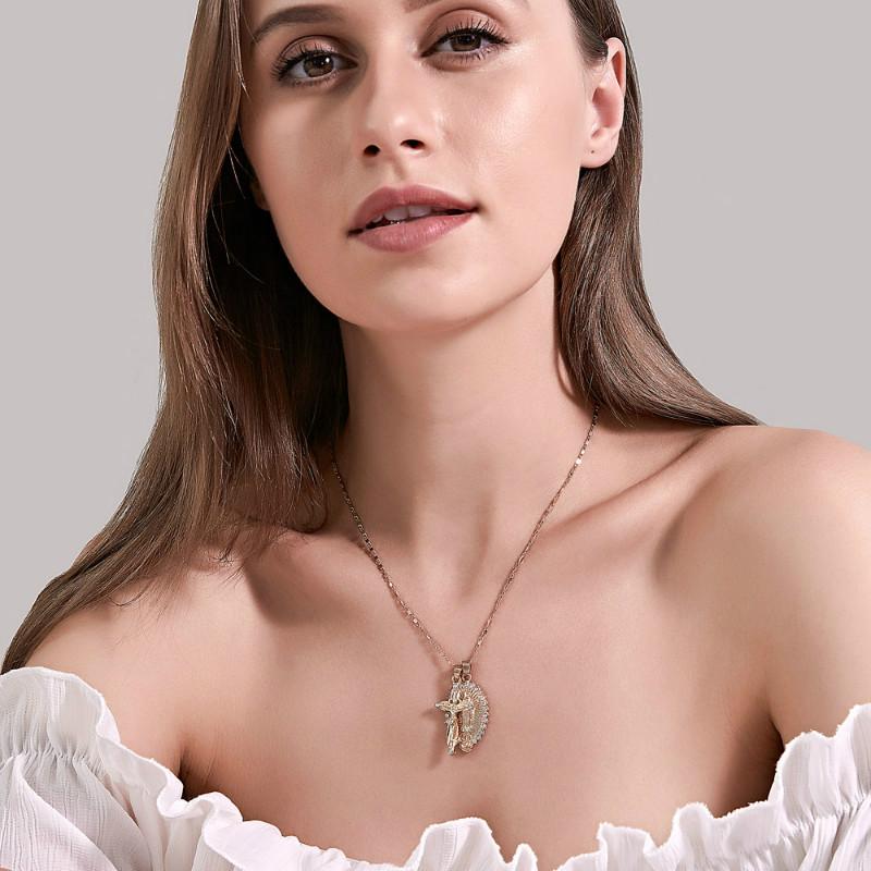 Buy Women Mens 18k Gold Cross Necklace 