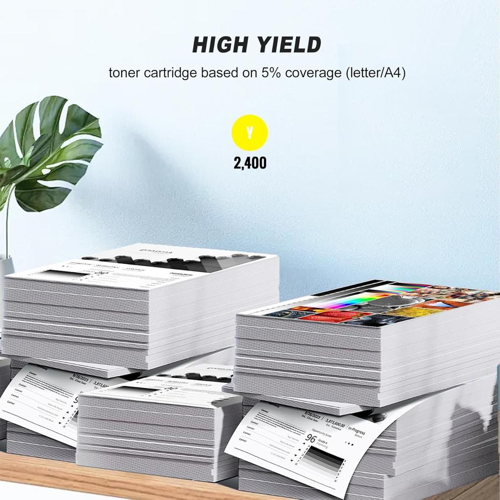Pack of 1 TN221 Yellow Toner Cartridge (with chip) High Yield Replacement for Brother HL-3140CW 3150CDN MFC-9130CW 9140CDN DCP-9015CDW 9020CDN