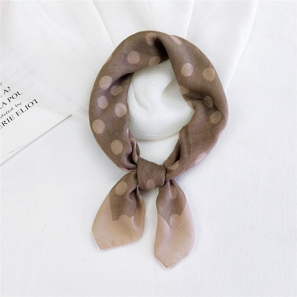 Cotton And Linen Small Square Scarf Silk Scarf Women'S Spring And Autumn New Style Artistic And Versatile Fashionable Temperament Headband Scarf