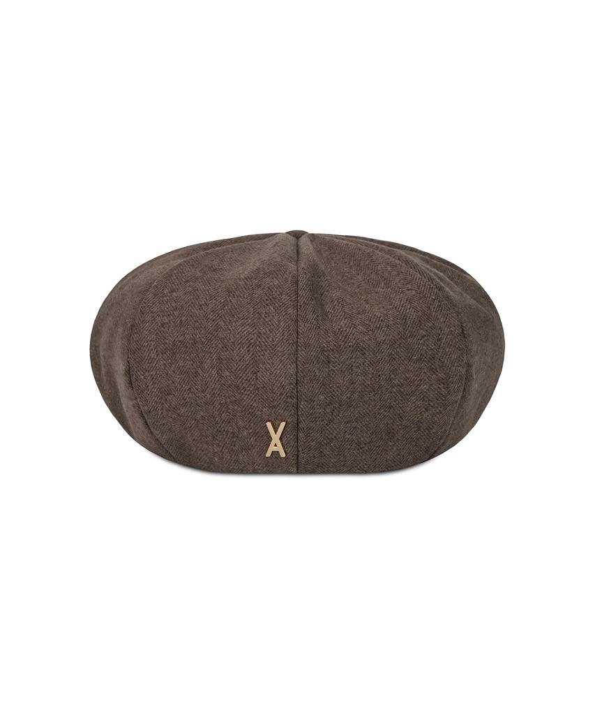 Bajal Va Studded Octagonal Wool Beret Brown