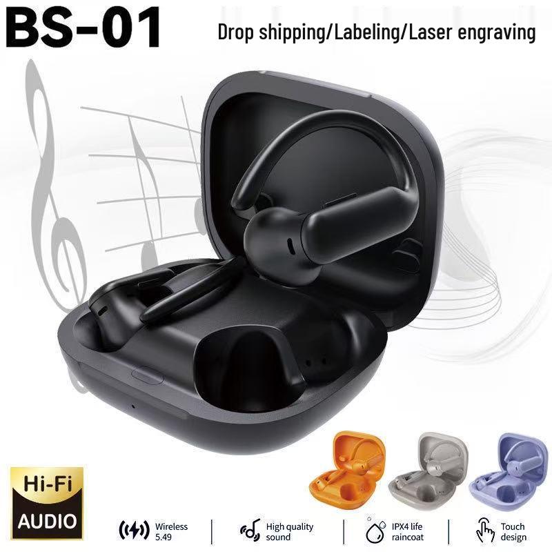 

BS01 Wireless Bone Conduction Ear-hook Headphones with Noise-Canceling and Sports Design Black BS01