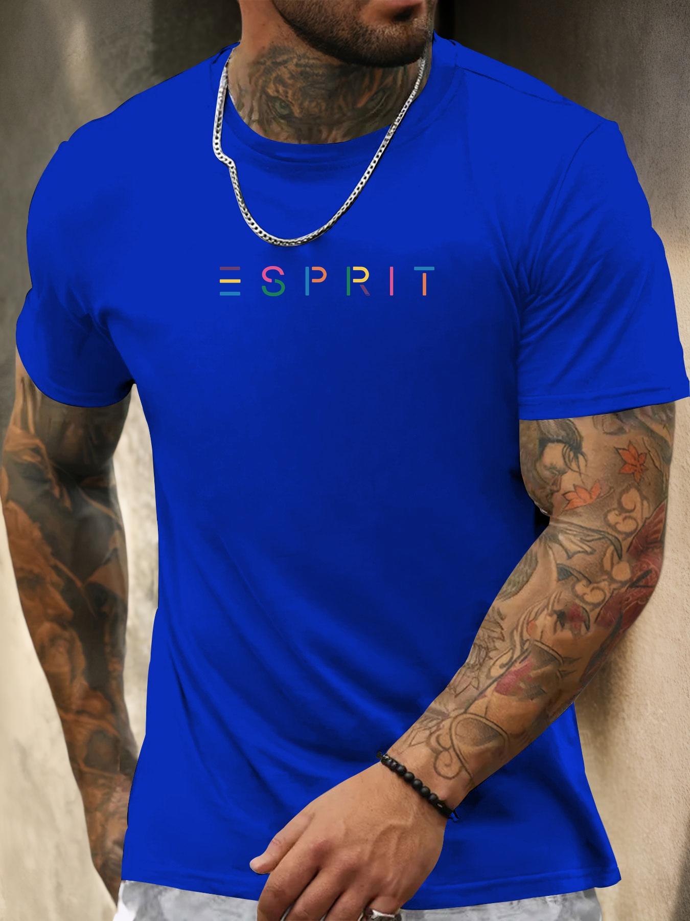 

Футболка з коротким рукавом ESPRIT Чоловіча 100% Бавовна З принтом Літня З круглим вирізом Дихаюча Повсякденна Модна Крута Футболка S
