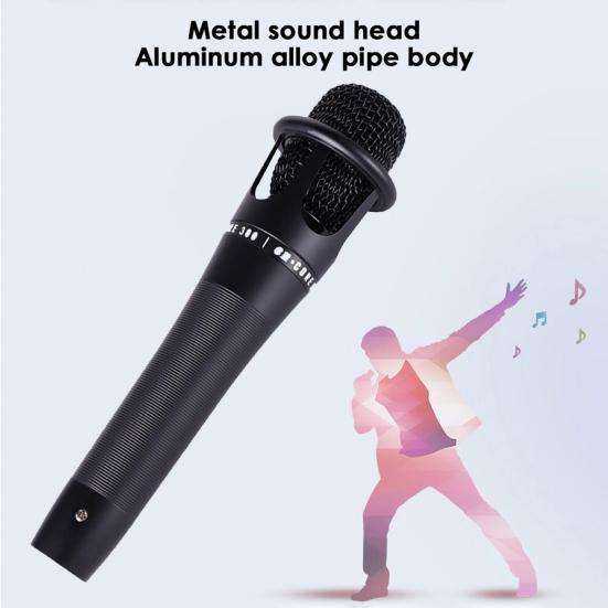 E300 Condenser Microphone Professional High Fidelity Portable Handheld Recording Microphone with Audio Cable for Live Streaming