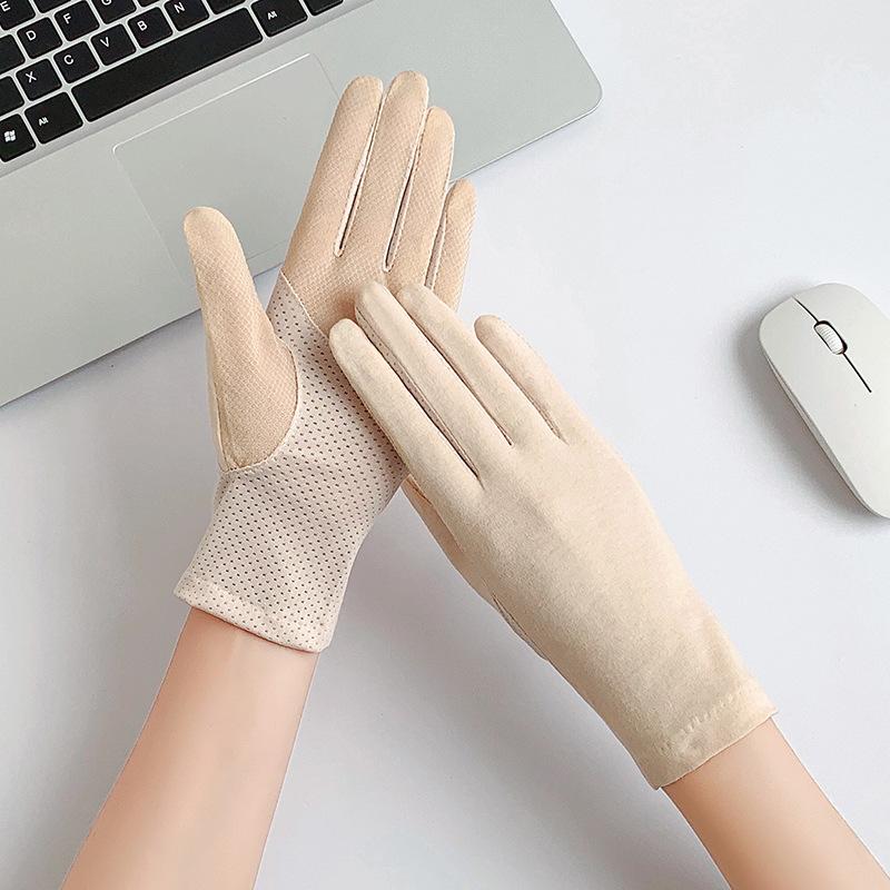 

Перчатки для вождения с солнцезащитным кремом, летние, тонкие, хлопковые, с защитой от ультрафиолета, дышащие, нескользящие, короткие, для езды на открытом воздухе, женские перчатки с солнцезащитным кремом one size