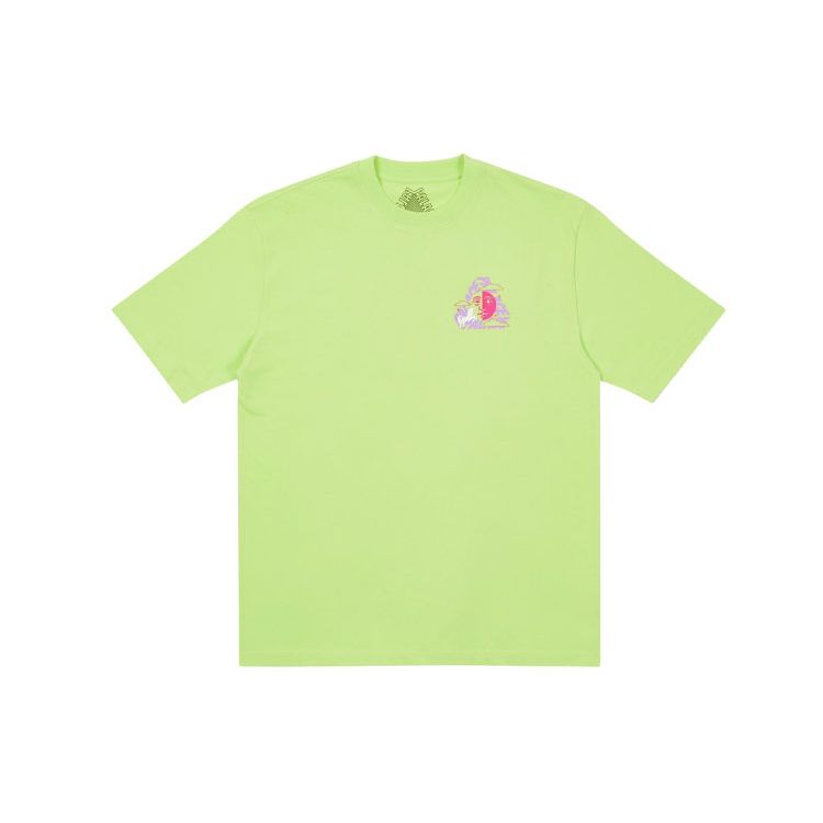 Palace FW21 Da One T-Shirt Light Lime Triangle Cartoon Print Round Neck Short Sleeve Unisex T-Shirt Green P21TS056
