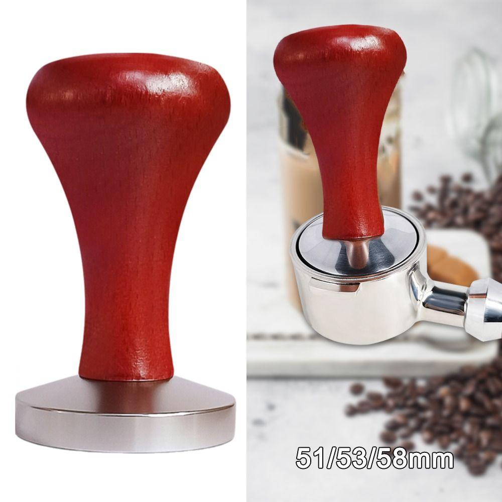 Hammer Pressing Powder Hammer Espresso Coffee Tamper Wood Handle 51mm/53mm/58mm Pressure Tamper