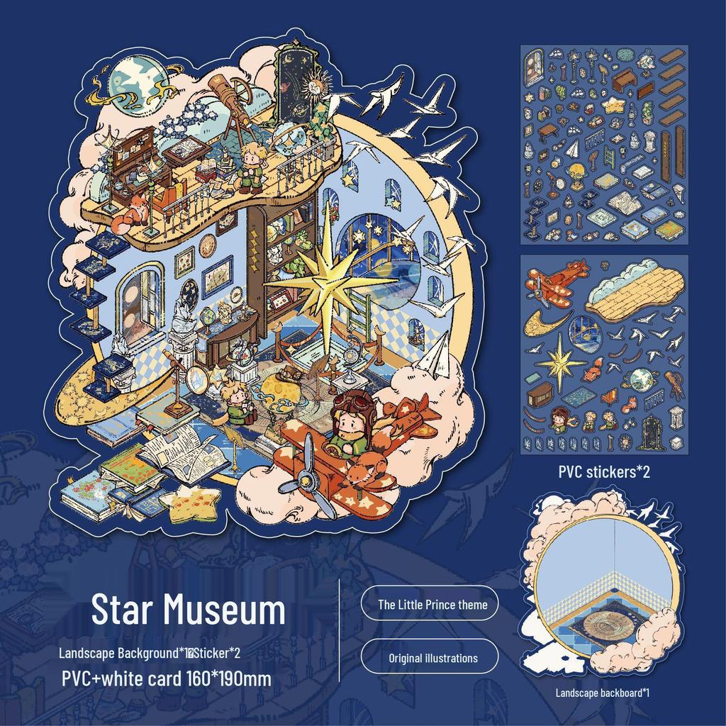 Mr. Paper Star Dream Prince 3D Scenery Illustration Miniature Decompression Stickers