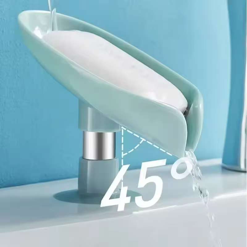 Soap Box Drain Storage Rack Convenient for Hole-free Suction Cup-type Leaf Soap Box Drain Moisture-proof Storage Tool