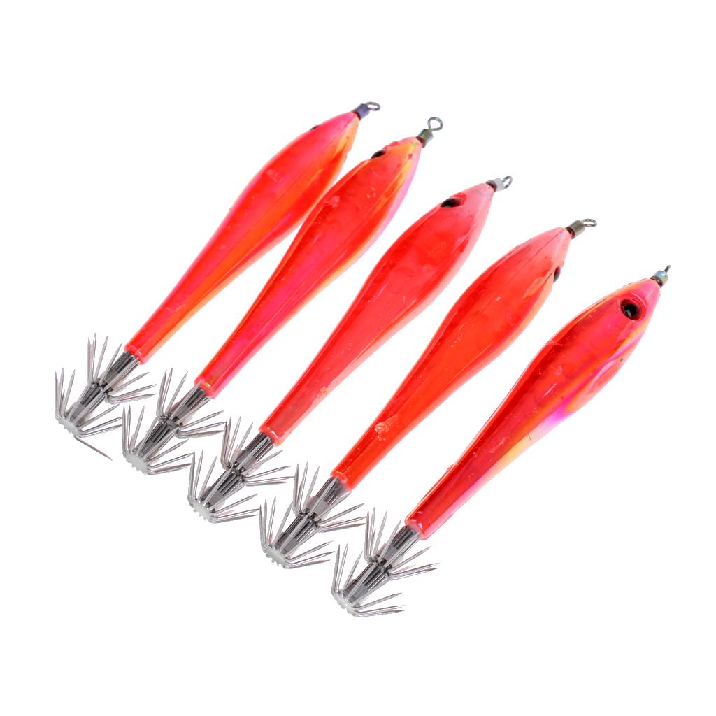 5pc Noctilucent Squid Lure Hook Cuttlefish Saltwater Fishing Lure Hard Baits