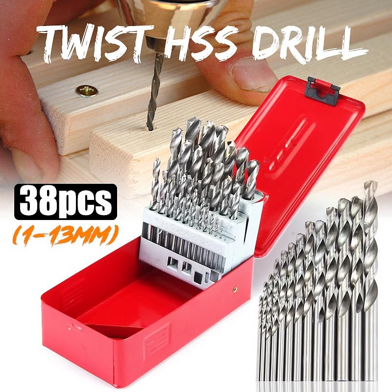 

1мм - 13мм 38 шт. Набор метрических сверл из быстрорежущей стали HSS в металлическом кейсе