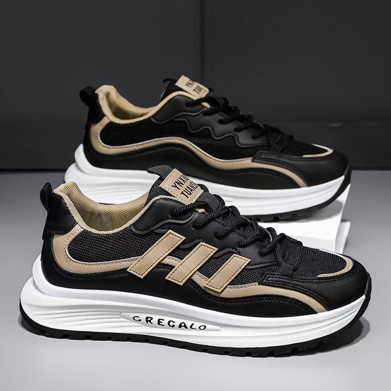 Spring and Autumn new trendy brand designer high-end mesh casual sports shoes men's trend thick sole increases
