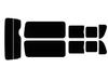 MOS SHIELD Car Rear for Toyota Hiace 200 Long Super Hard Smoke Japanese-Made Film, Set, 2-Layer, Series, Van, 5-Door, 2nd-Row, 3-Split Window,