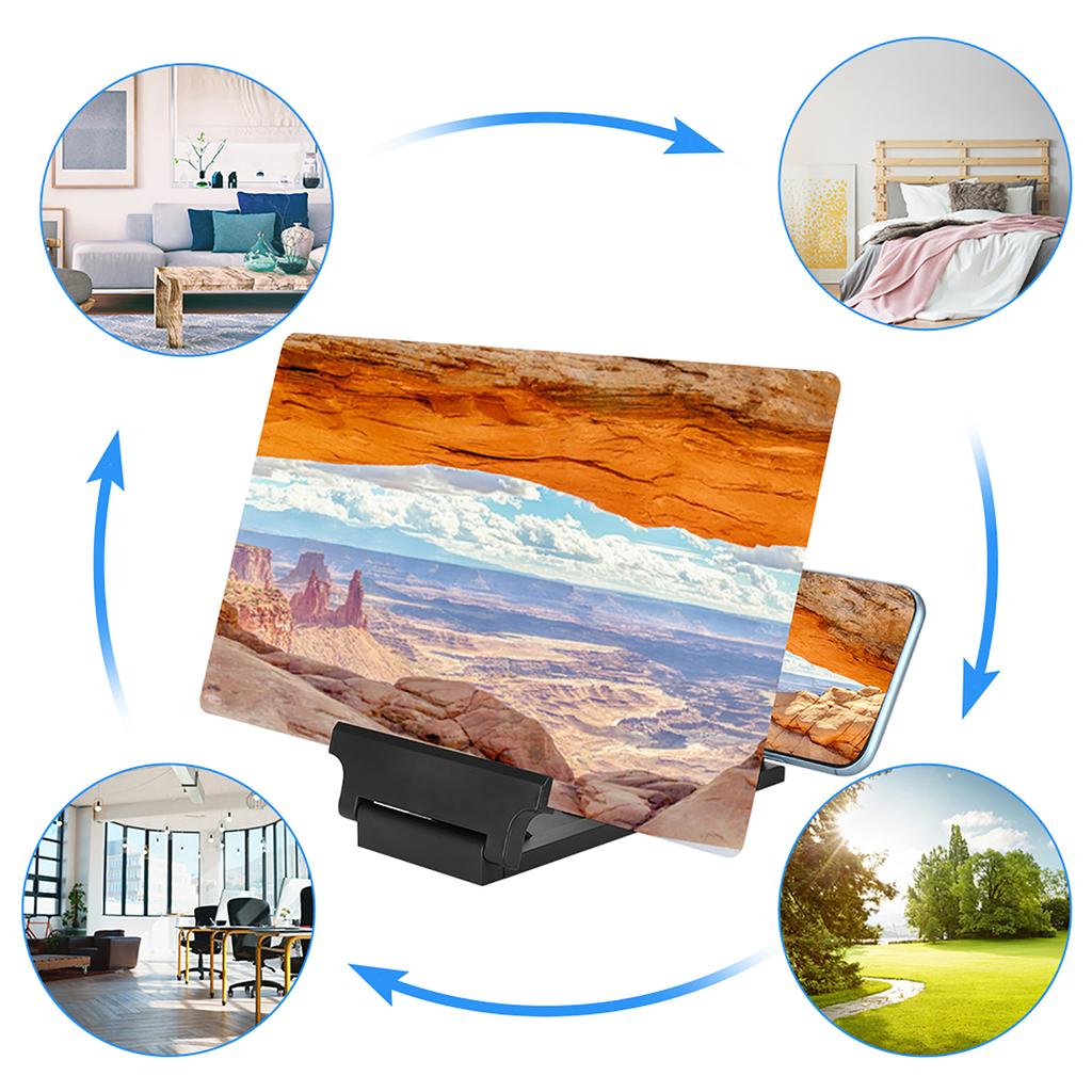 F6 Portable Folding Display HD Acrylic Lens Mobile Phone Screen Video Magnifier Bracket Amplifier