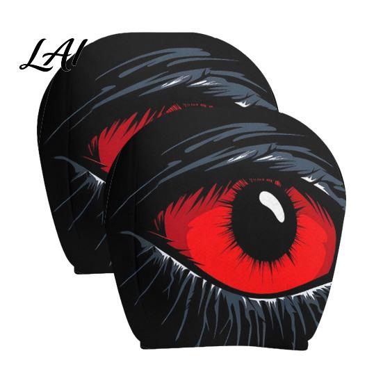 Humorous Car Seat Protectors Scary Ghost Face Headrest Covers Funny Expression Auto Spooky Cartoon Decoration for SUV Truck Elastic Vehicle Interior