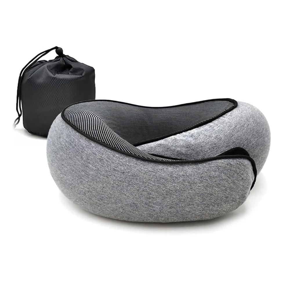 

Дорожная подушка для шеи из пены с эффектом памяти U-образная подушка в стиле улитки для путешествий с поддержкой шеи Портативные регулируемые мягкие подушки для сна в полдень темно-серого