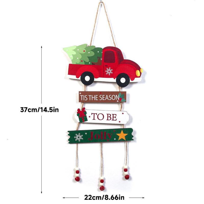 Xmas Tree Hanging Decoration, Wood Crafted, Christmas Ornaments, Fun Party Scene Props, Festive Gift