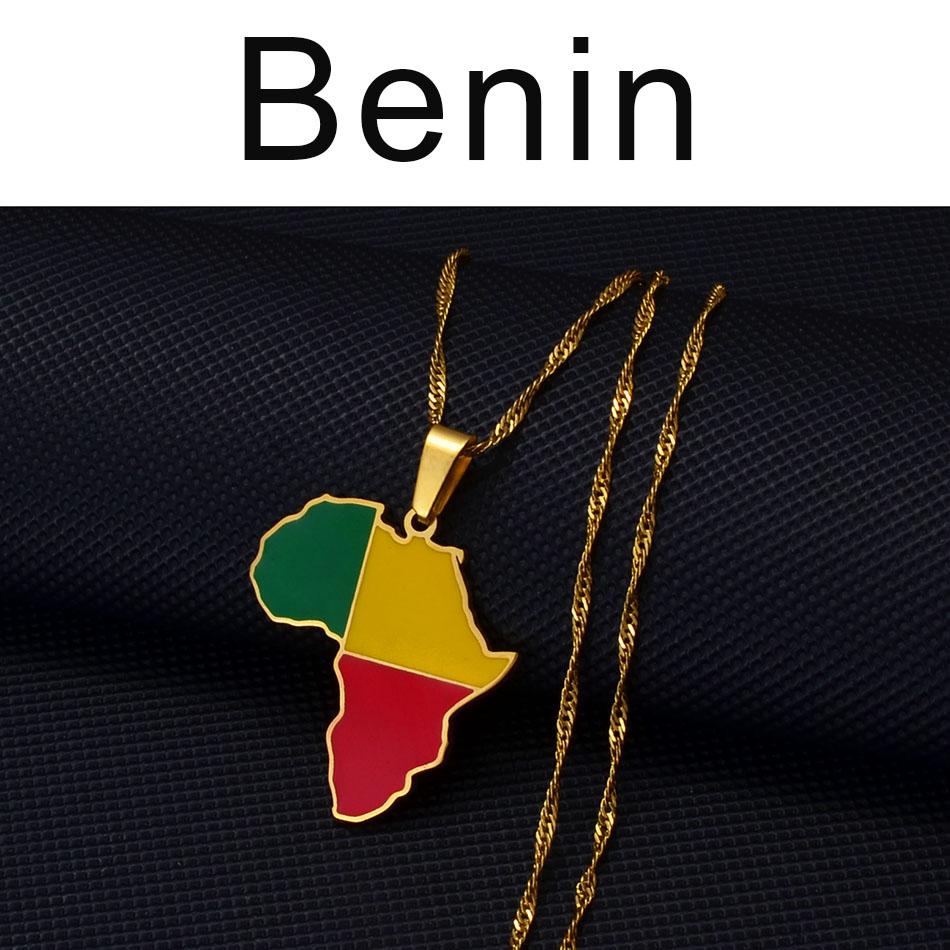 Anniyo 3CM Hip-hop Africa Map Pendant Necklace Jewelry Eritrea,Gambia,Guinea,Congo,Tunisia,Benin,Libay,Namibia,Chad,Botswana
